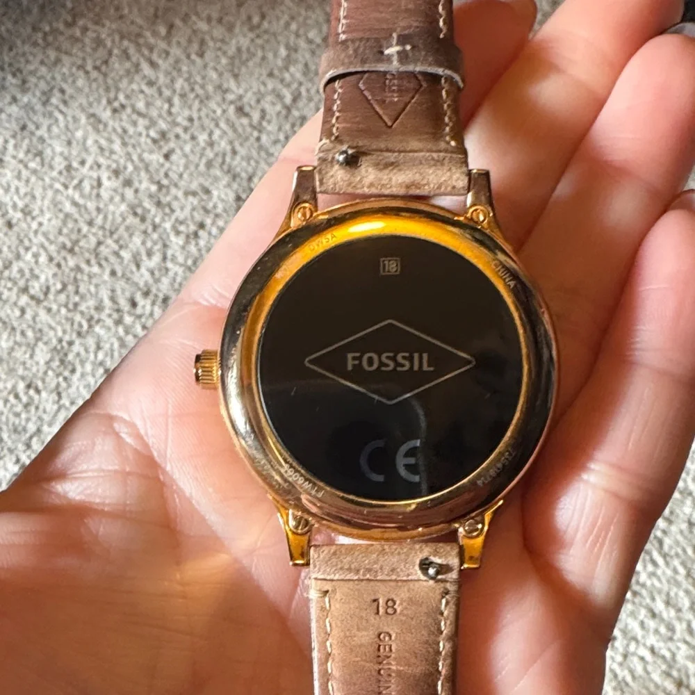 Fossil Gold Q Venture Smartwatch with Tan Leather Strap